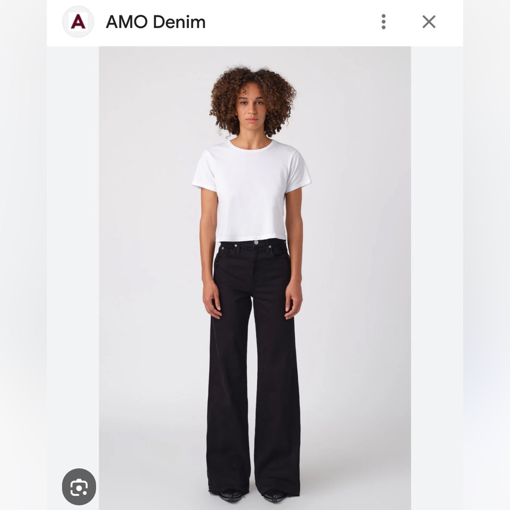 AMO Black Wide Leg Flare Jeans